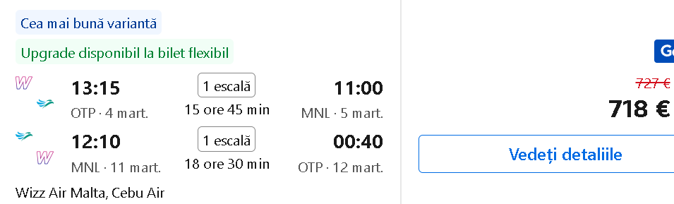 Bilete avion Bucuresti - manila